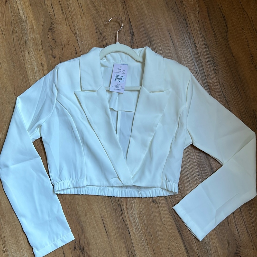 Cropped Blazer Top off white